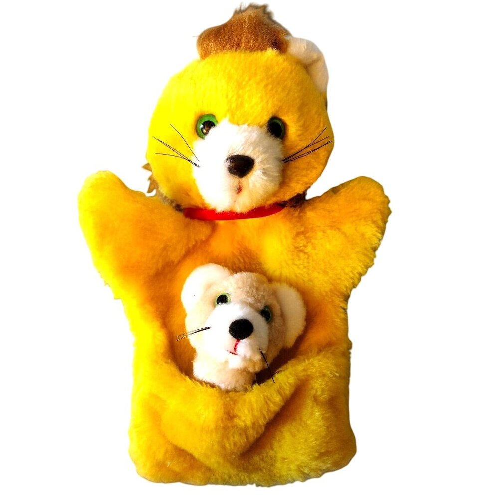 Hand Puppet Mama Lion Baby Vintage California Stuffed Toys Golf Club Cover 1980s